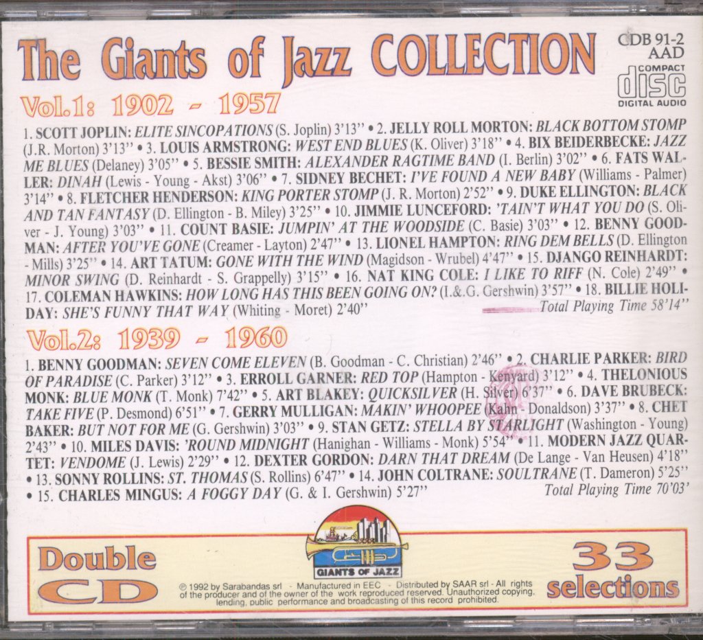 Various Artists - Giants Of Jazz Collection - Double Cd