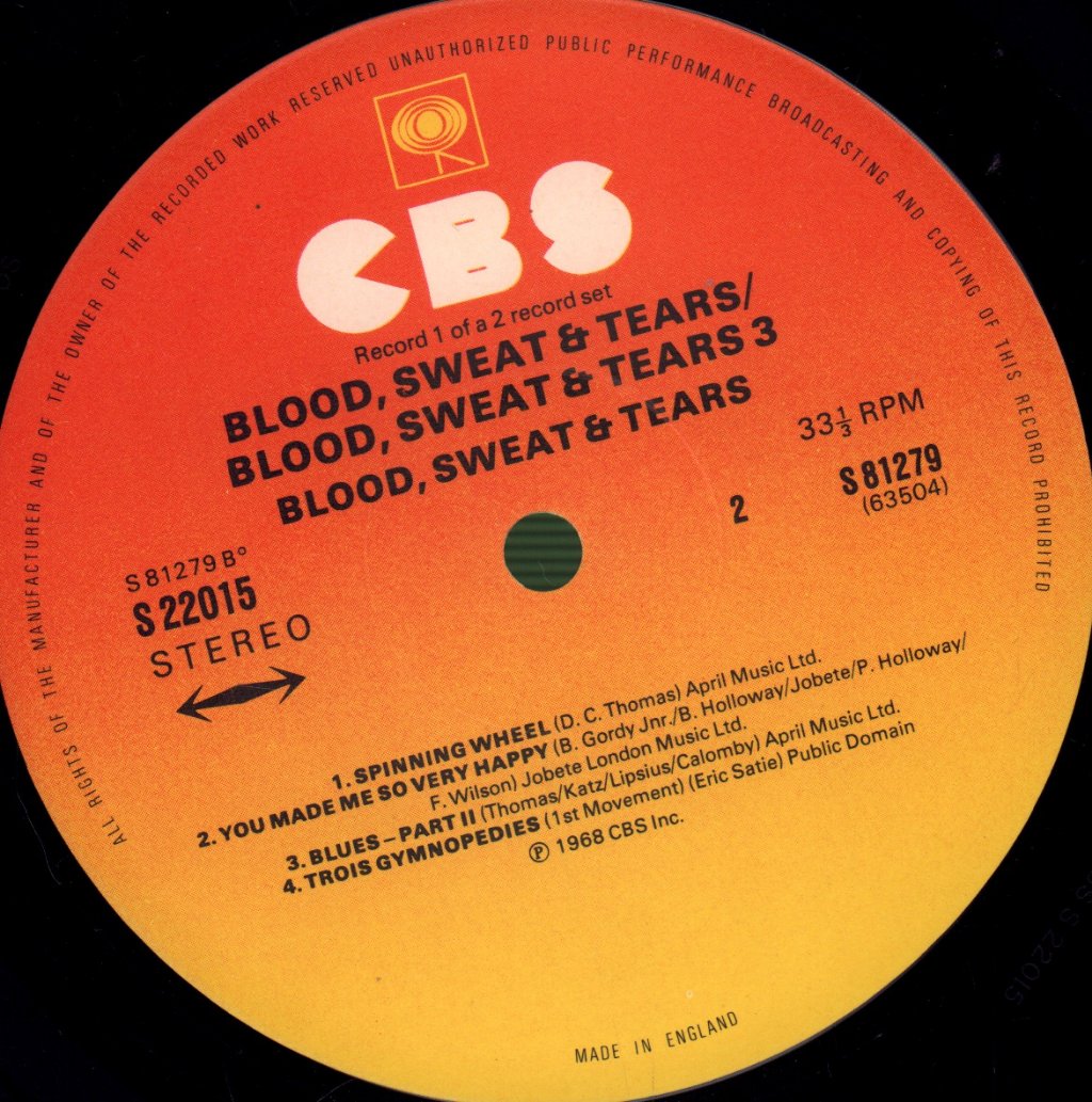 Blood, Sweat And Tears - Blood, Sweat & Tears / Blood, Sweat & Tears 3 - Double Lp