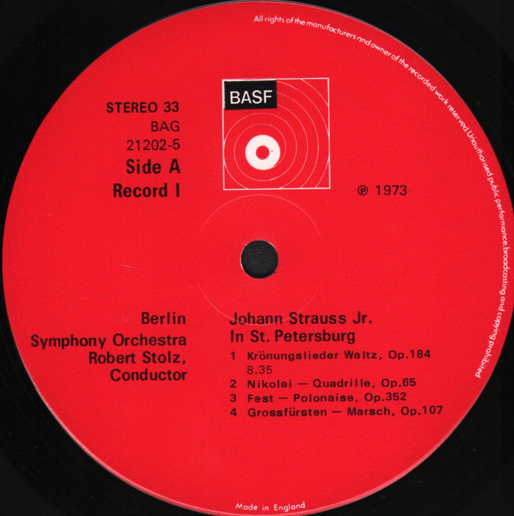 Robert Stolz / Berlin Symphony Orchestra - Johann Strauss In St. Petersburg - Double Lp