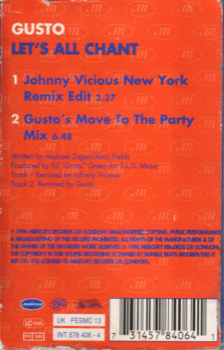 Gusto - Let's All Chant - Cassette