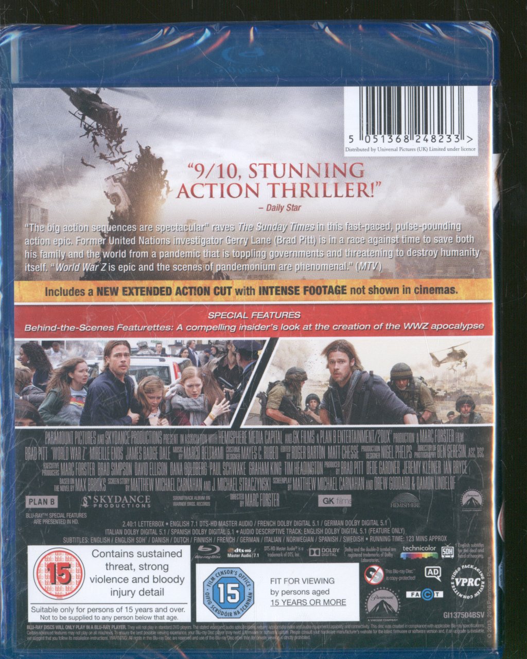 World War Z: Extended Action Cut - World War Z: Extended Action Cut - Blu-Ray