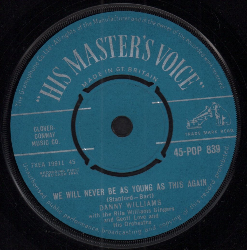 Danny Williams - We Will Never Be As Young As This Again - 7 Inch