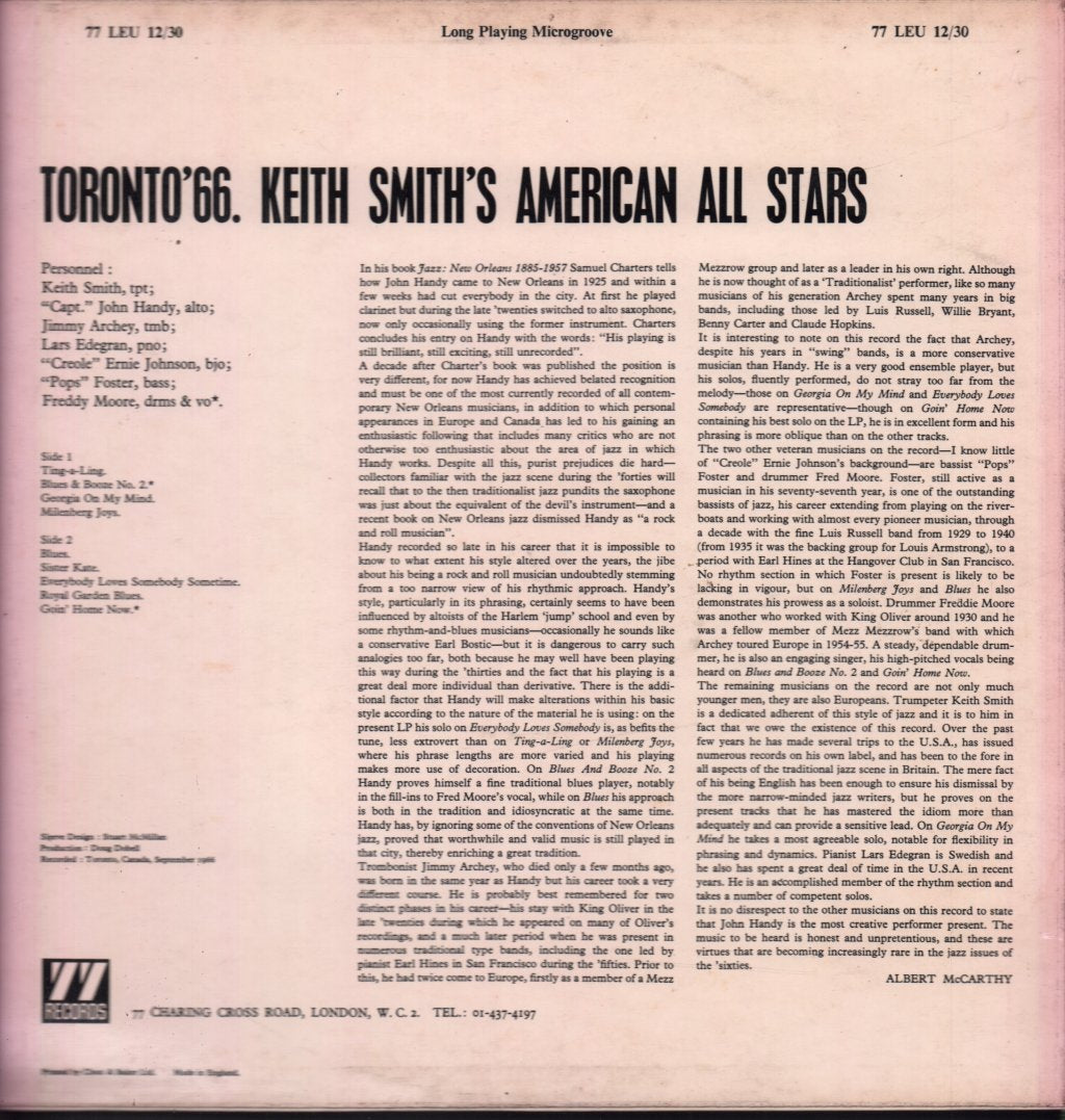 Keith Smith - American All Stars - Lp