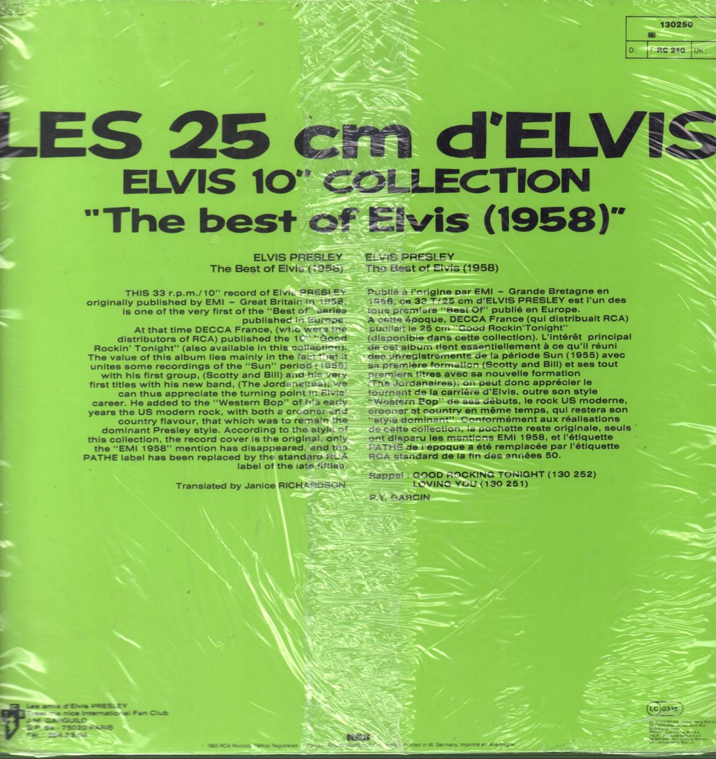 Elvis Presley - Best Of Elvis - 10 Inch