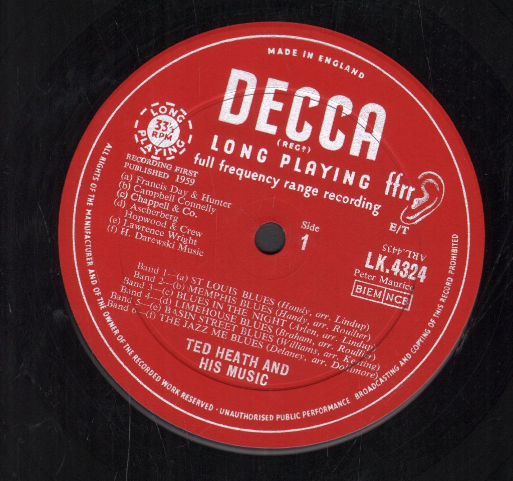 Ted Heath And His Music - Big Band Blues - Lp