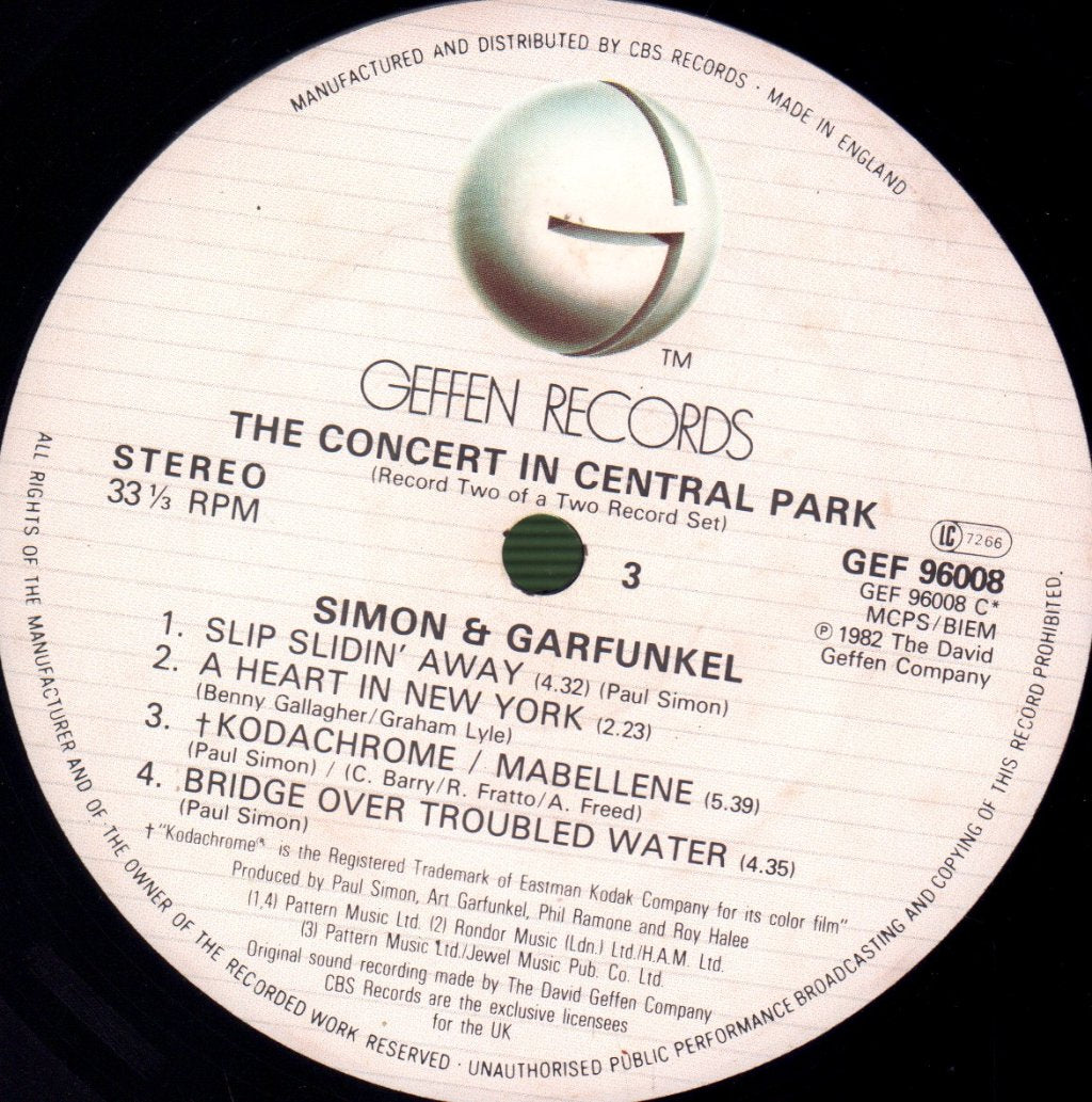 Simon And Garfunkel - Concert In Central Park - Double Lp