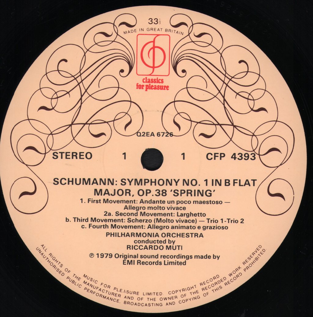 Riccardo Muti / Philharmonia Orchestra / New Philharmonia Orchestra - Schumann - Symphony No. 1 "Spring" / Symphony No. 4 - Lp