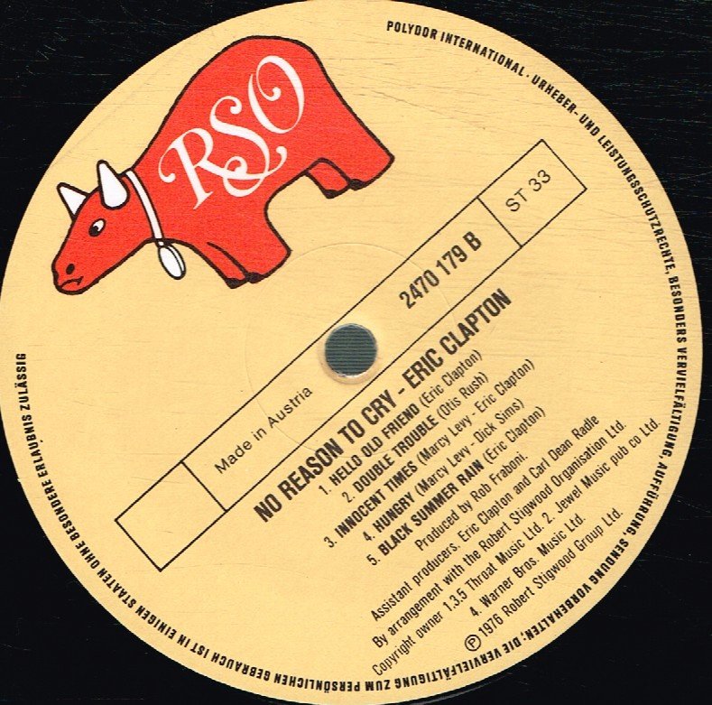 Eric Clapton - No Reason To Cry - Lp