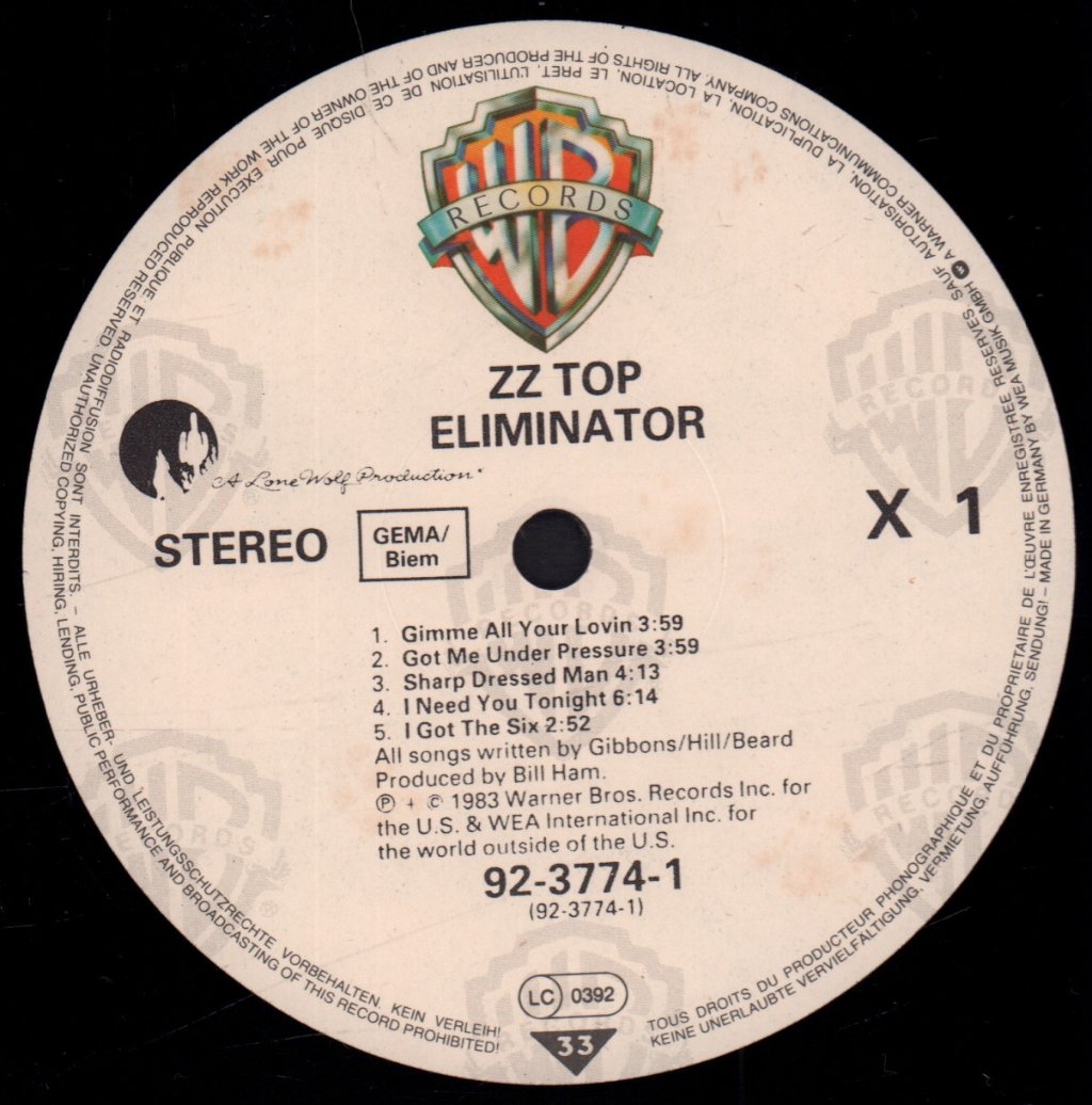 ZZ Top - Eliminator - Lp