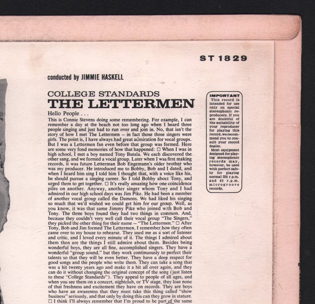 Lettermen - College Standards - Lp