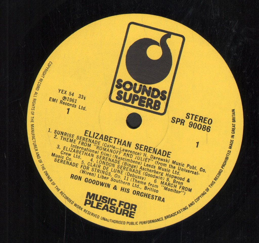 Ron Goodwin And His Orchestra - Elizabethan Serenade - Lp