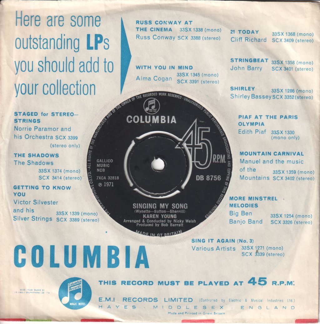 karen young (female pop) - Vaya Con Dios - 7 Inch