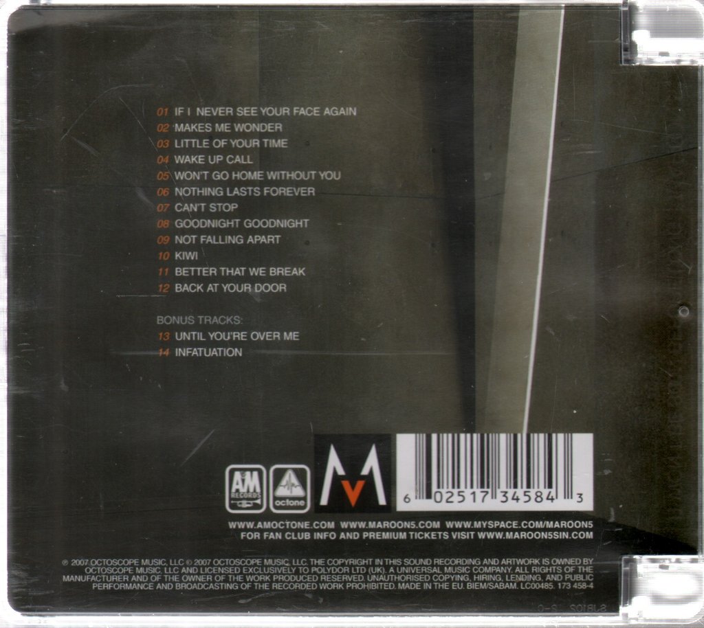 Maroon 5 - It Won't Be Soon Before Long - Cd