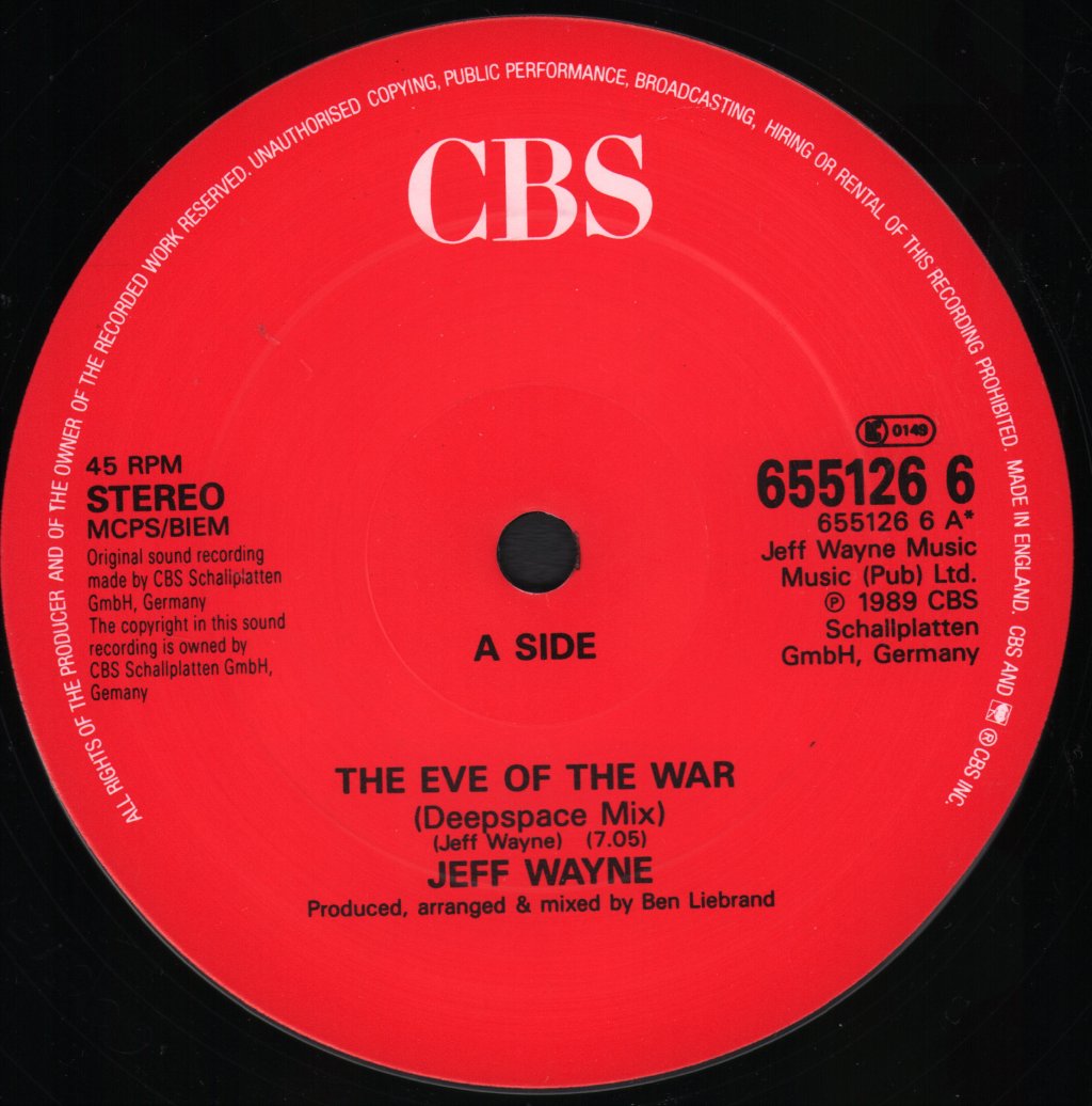 Jeff Wayne / Ben Liebrand - Eve Of The War - 12 Inch
