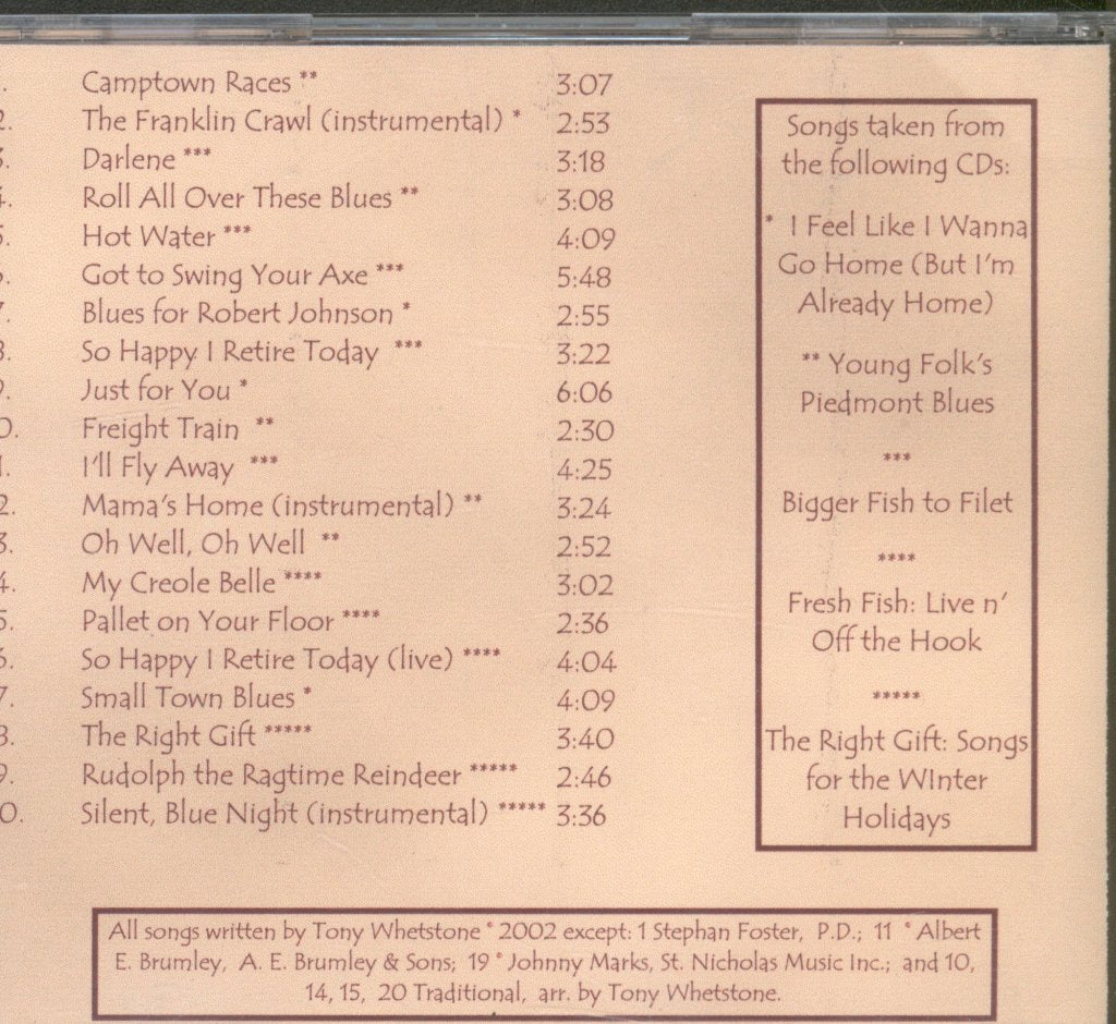 Tony Whetstone - Handmade Piedmont Blues - Cd