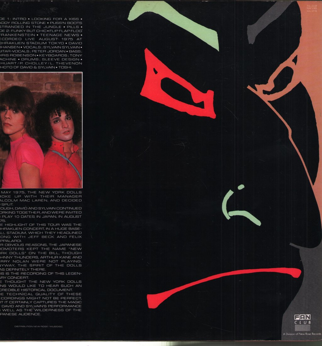 David And Sylvain - Tokyo Dolls Live - Lp