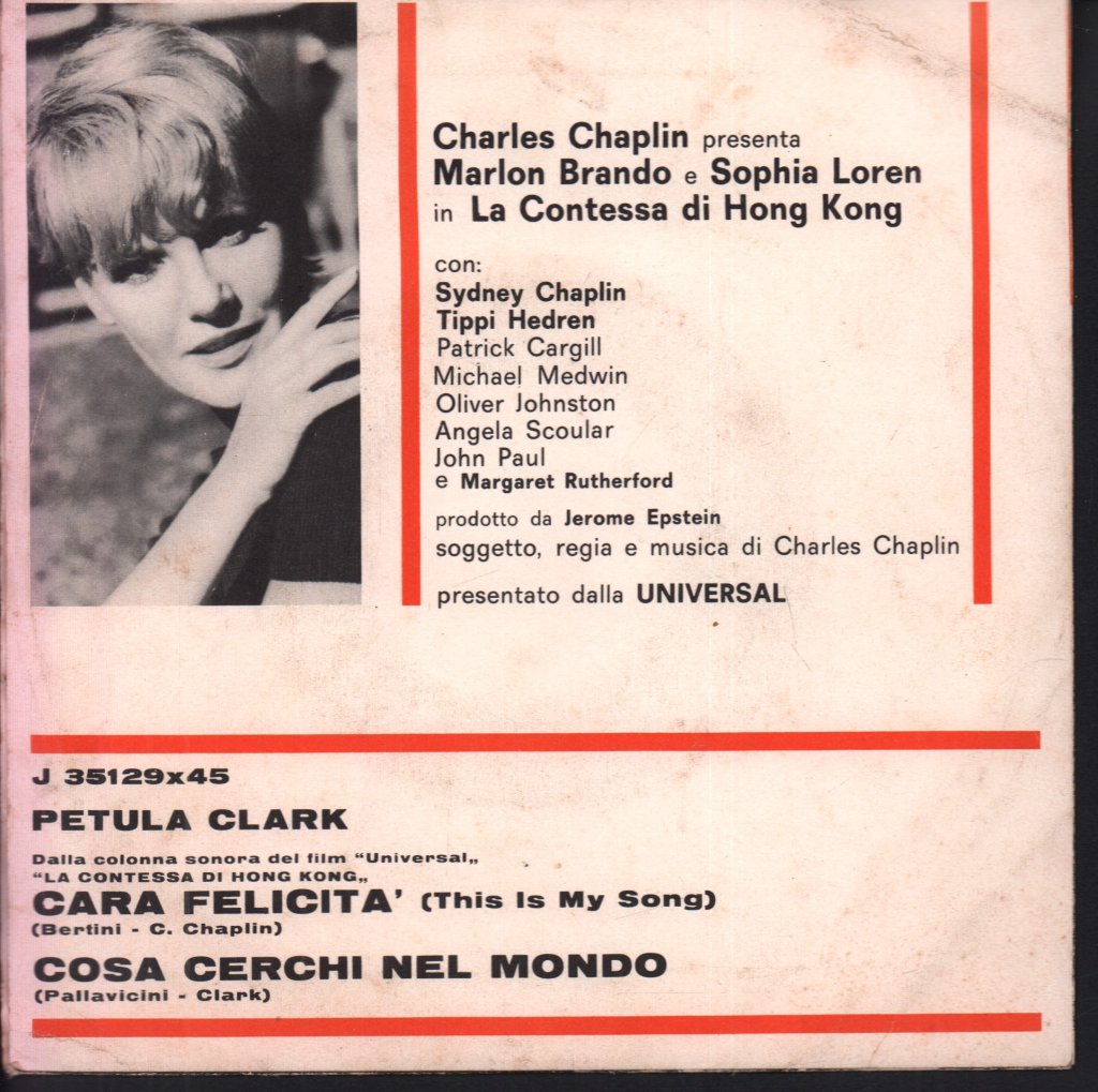 Petula Clark - This Is My Song / Cara Felicita - 7 Inch