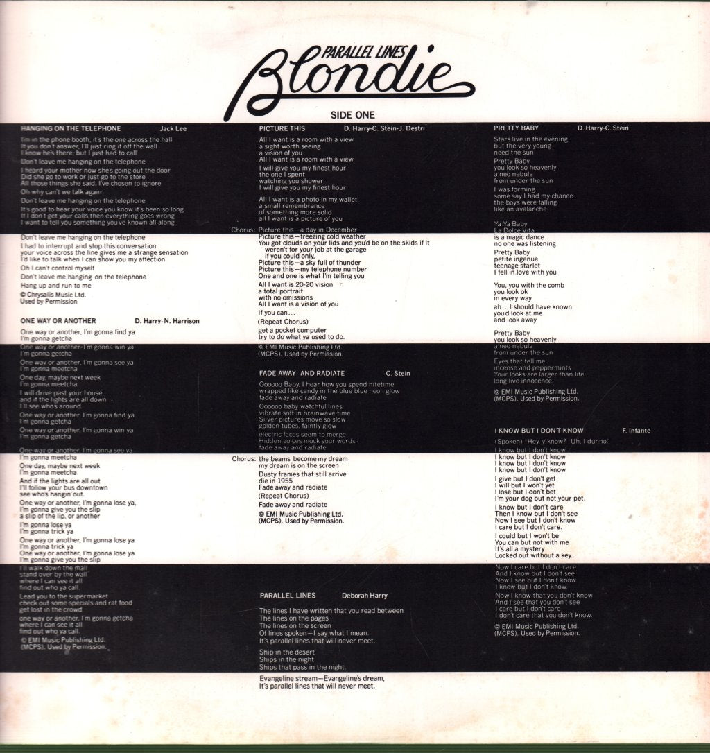 Blondie - Parallel Lines - Lp