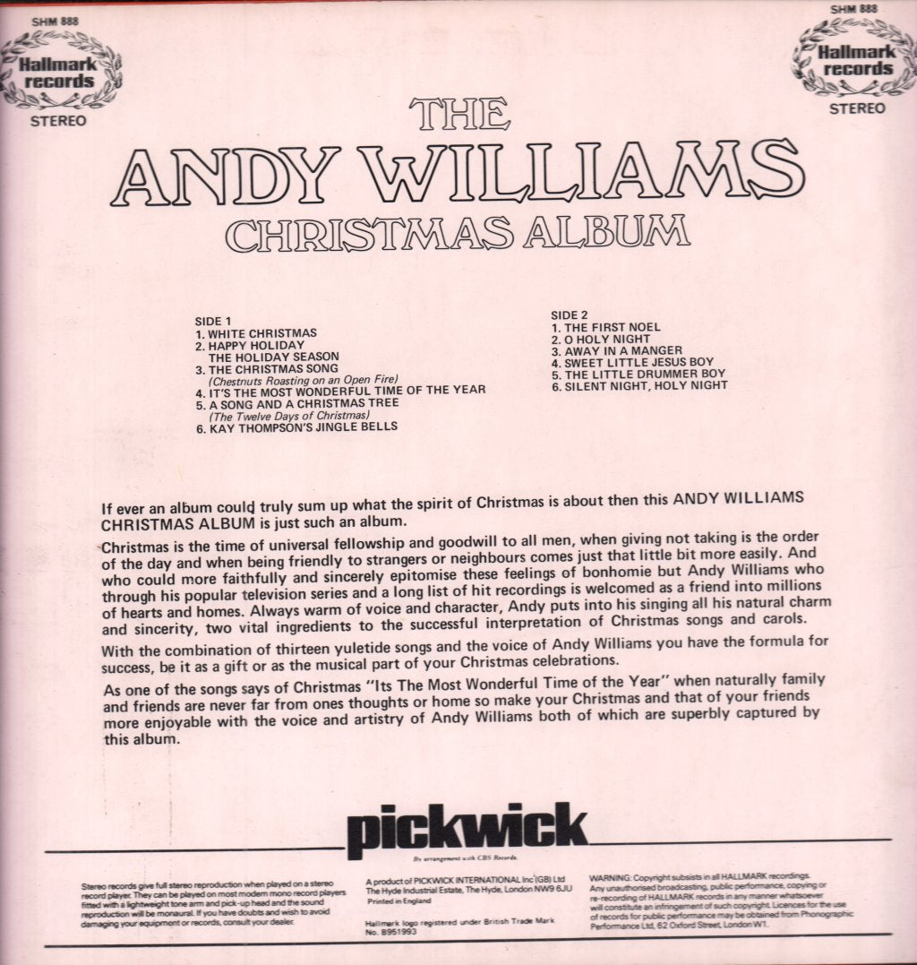 Andy Williams - Christmas Album - Lp