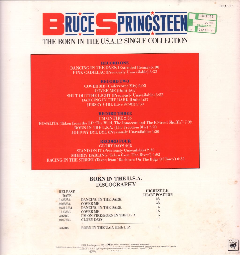 Bruce Springsteen - Born In The USA 12" Single Collection - 12 Inch Box Set