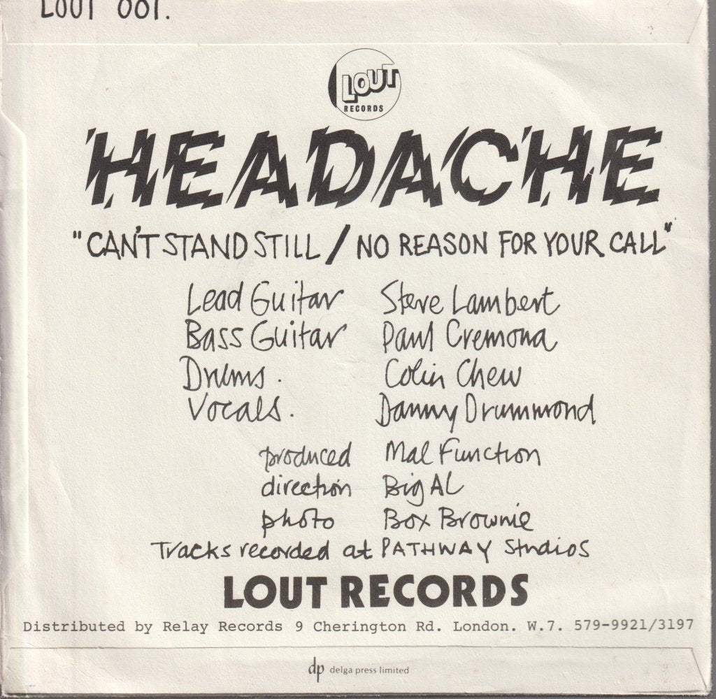Headache - Can't Stand Still - 7 Inch