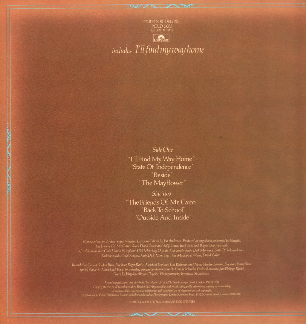 Jon And Vangelis - Friends Of Mr Cairo - Lp
