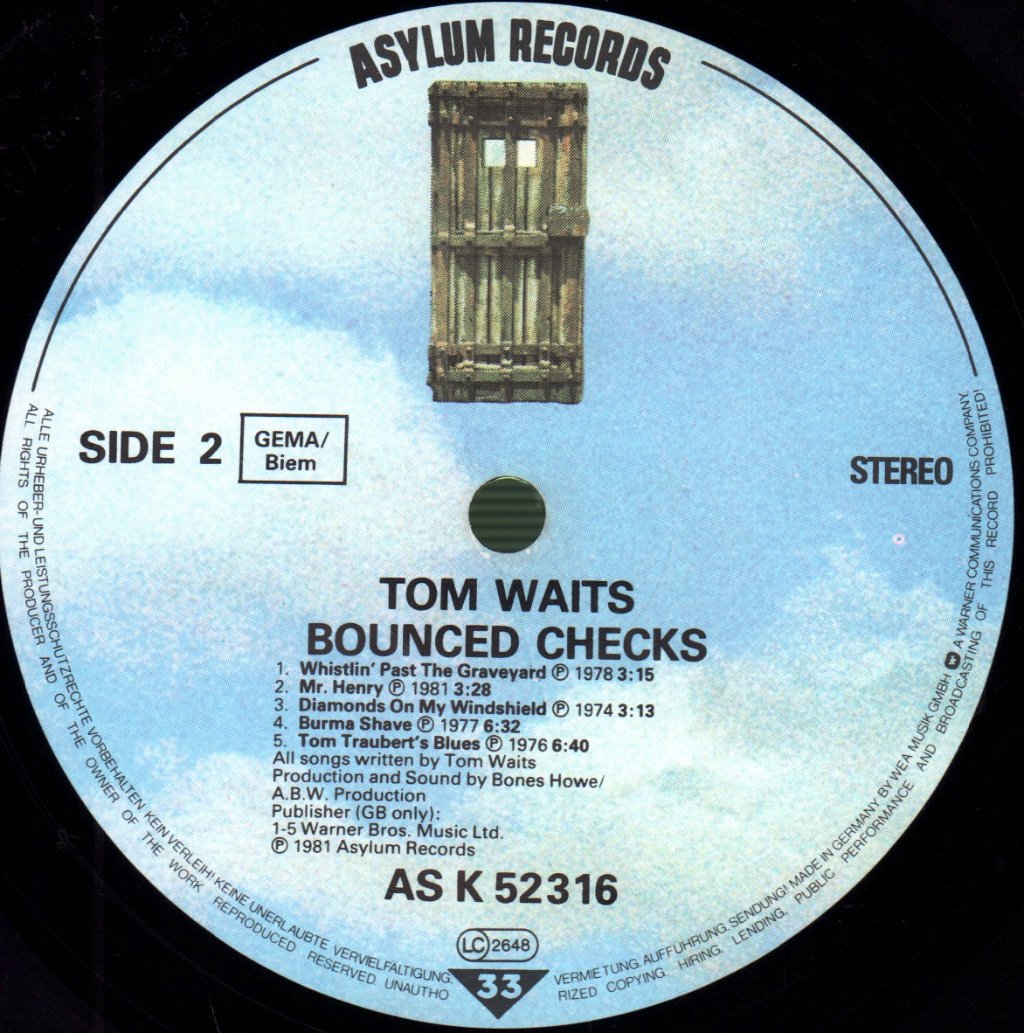 Tom Waits - Bounced Checks - Lp