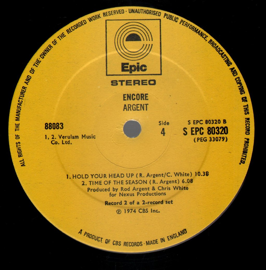 Argent - Encore - Double Lp