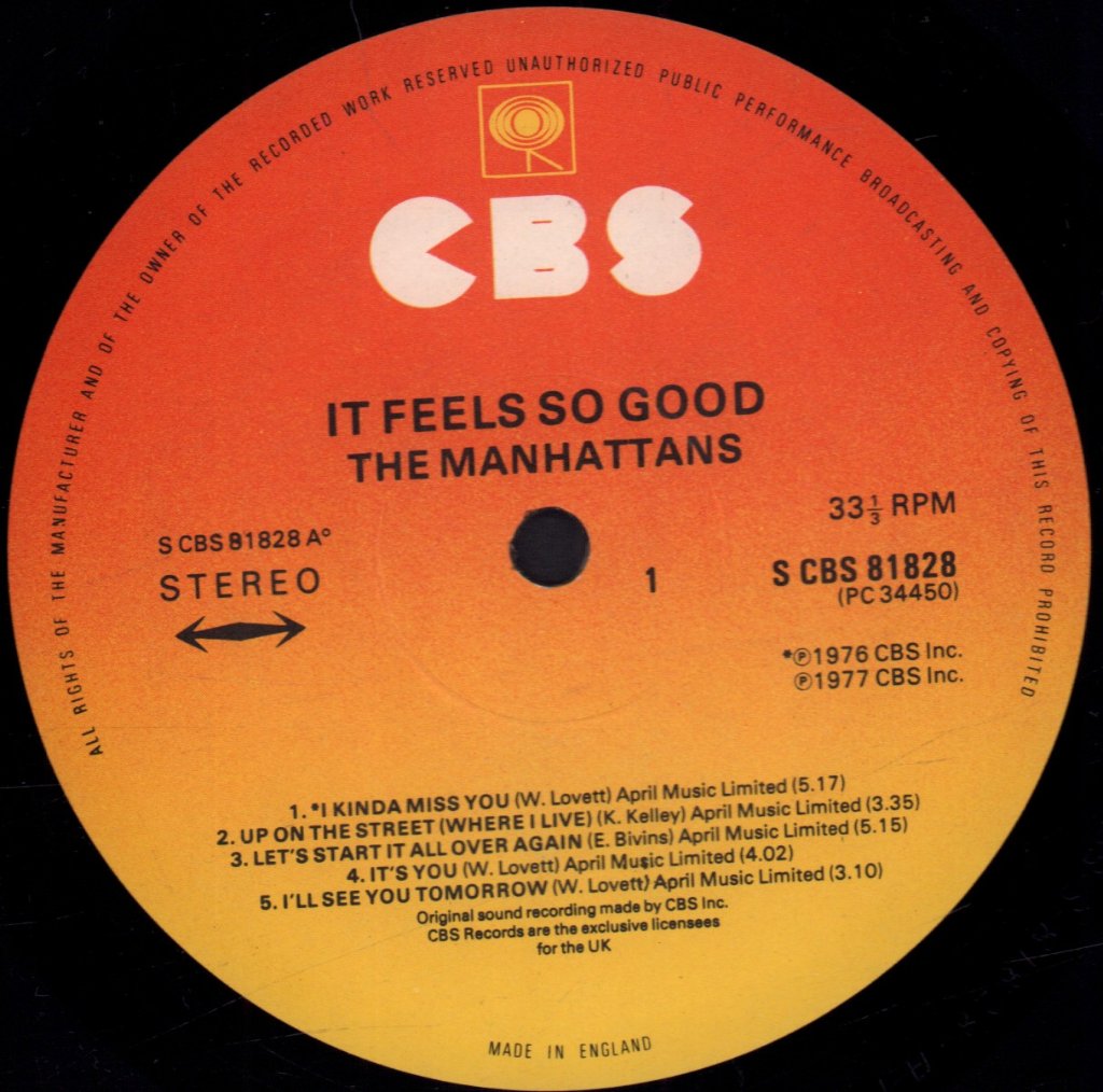Manhattans - It Feels So Good - Lp