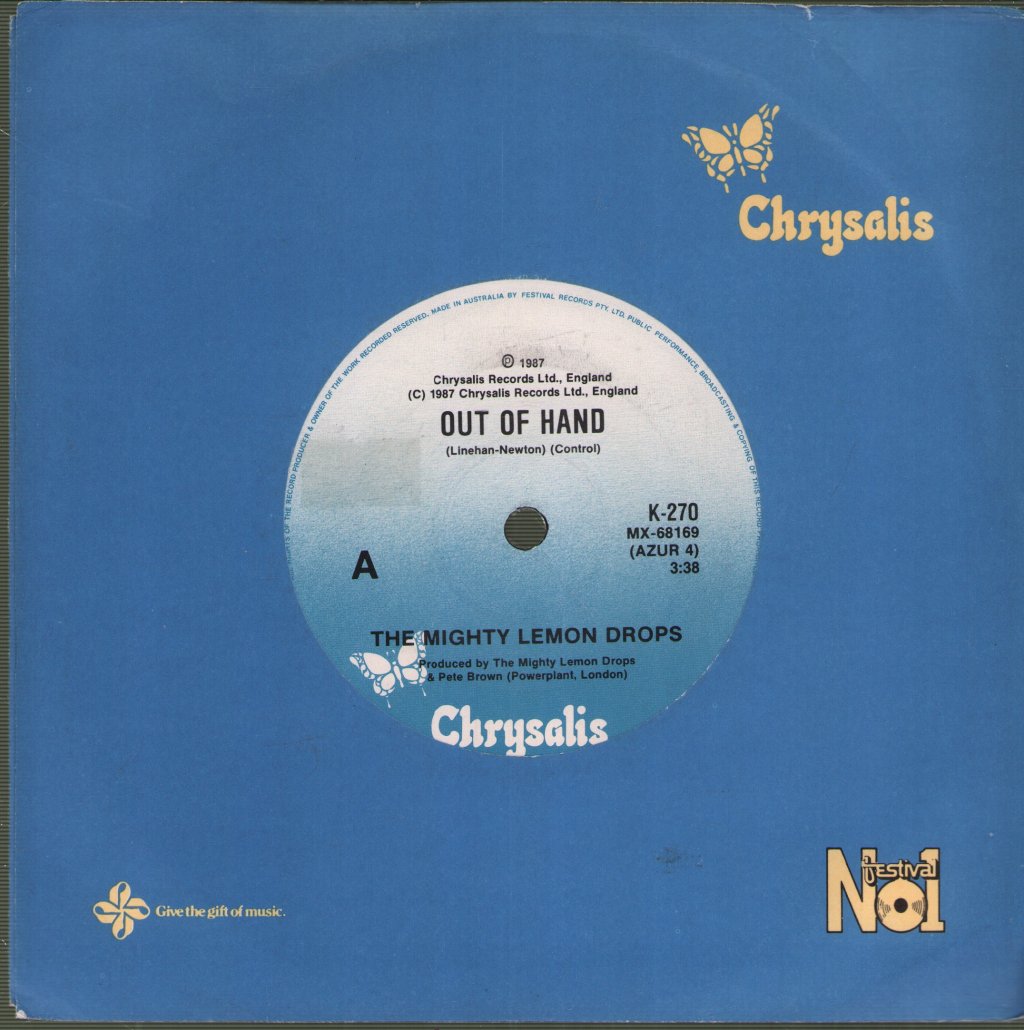 Mighty Lemon Drops - Out Of Hand - 7 Inch