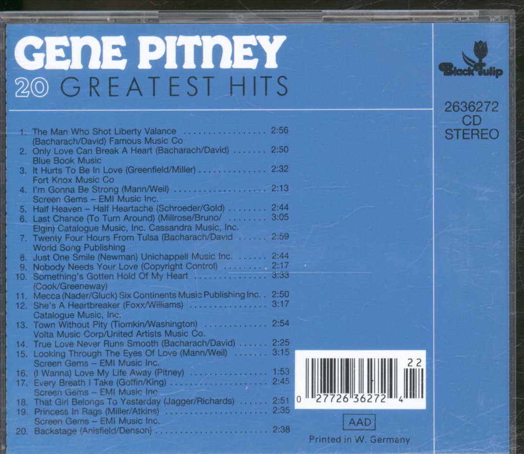 Gene Pitney - 20 Greatest Hits - Cd
