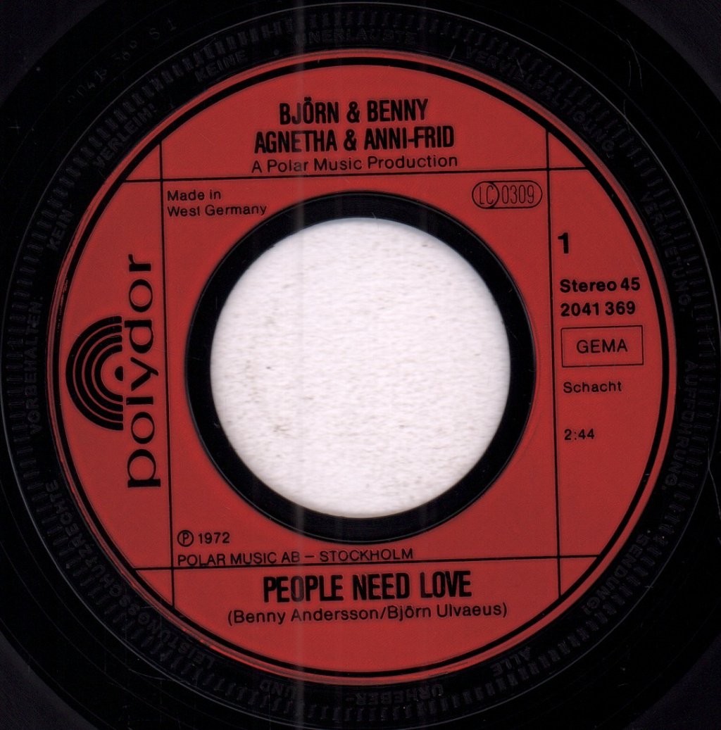Björn & Benny, Agnetha & Anni-Frid - People Need Love - 7 Inch