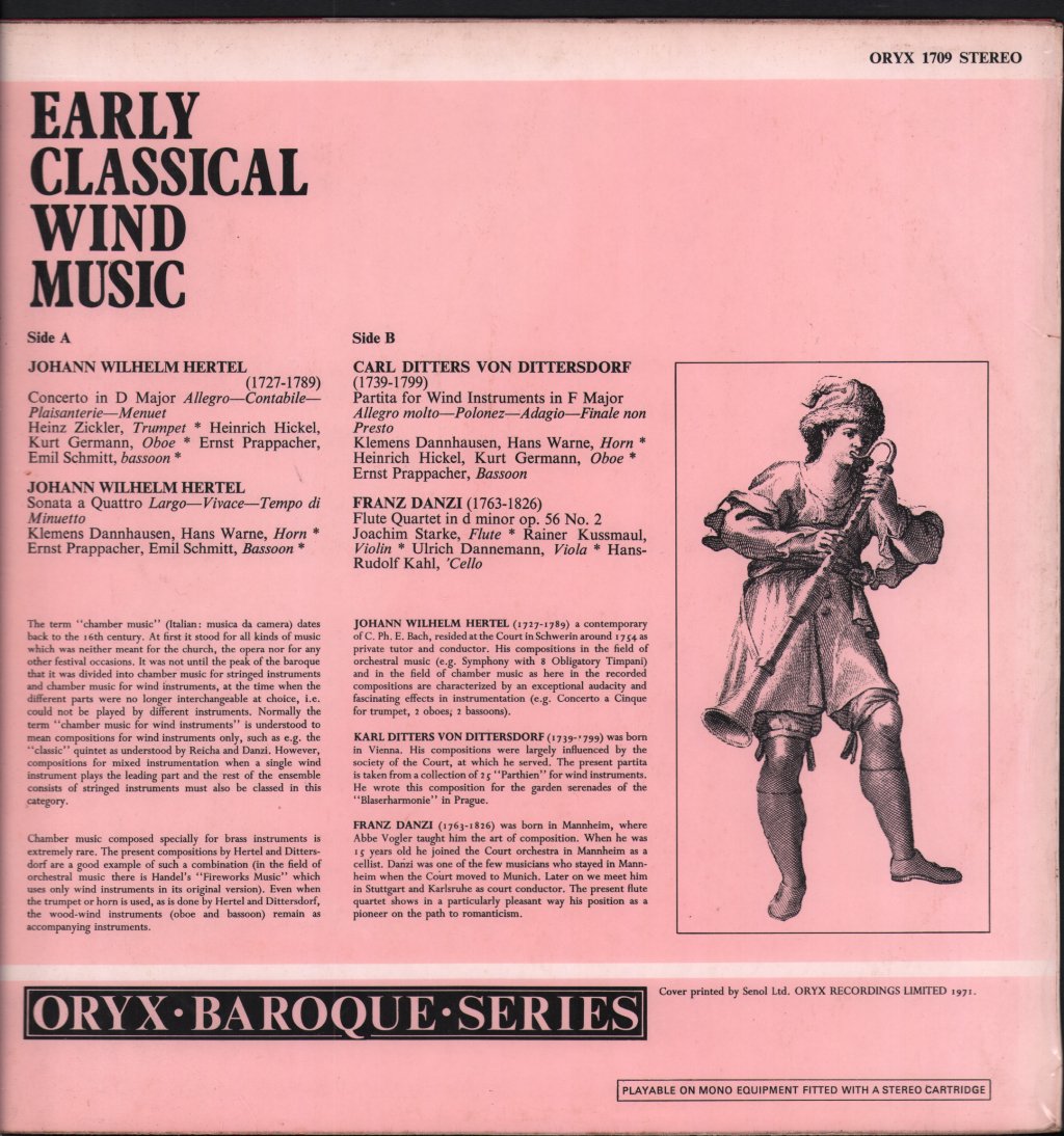 Heidelberg Wind Ensemble - Early Classical Wind Music - Lp