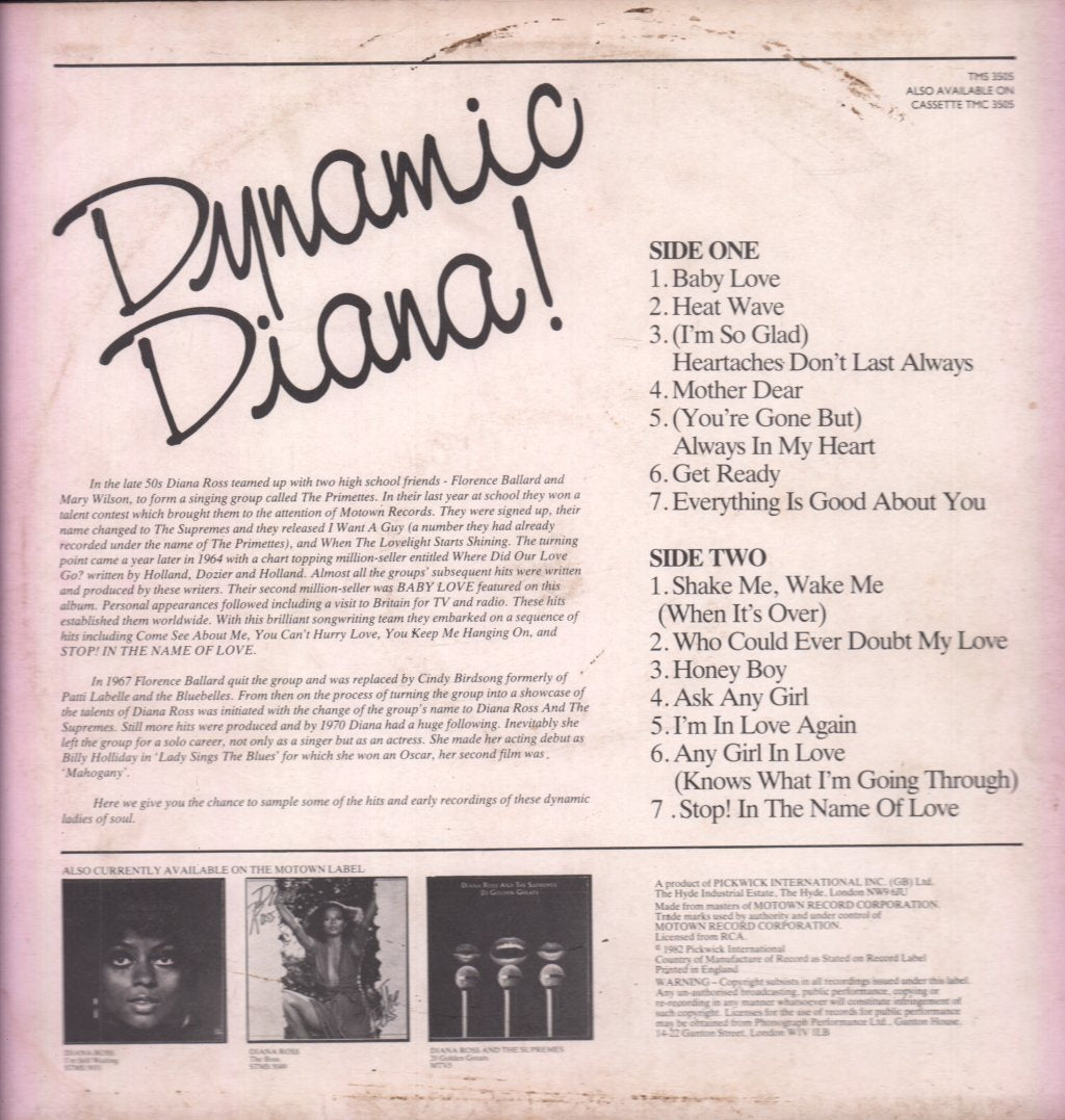 Diana Ross And The Supremes - Dynamic Diana - Lp