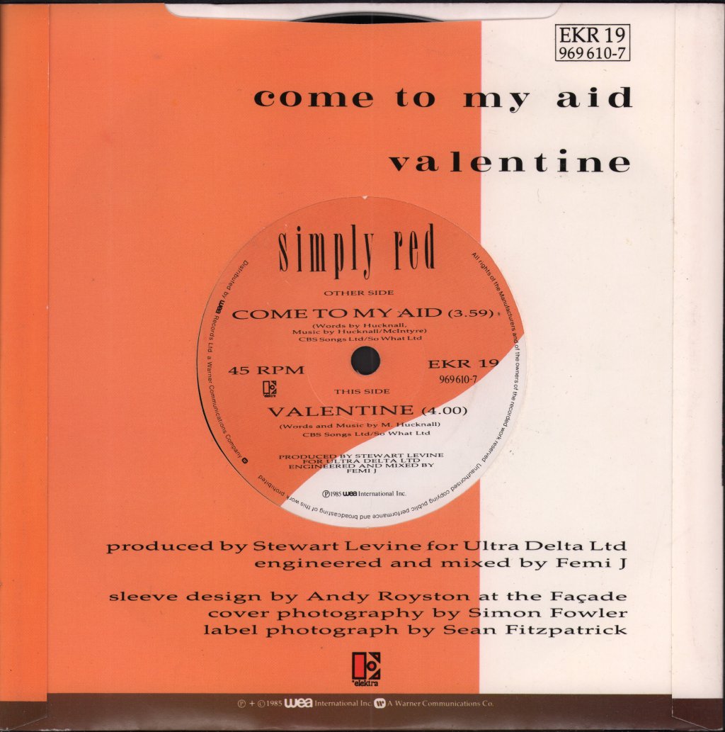 Simply Red - Come To My Aid - 7 Inch