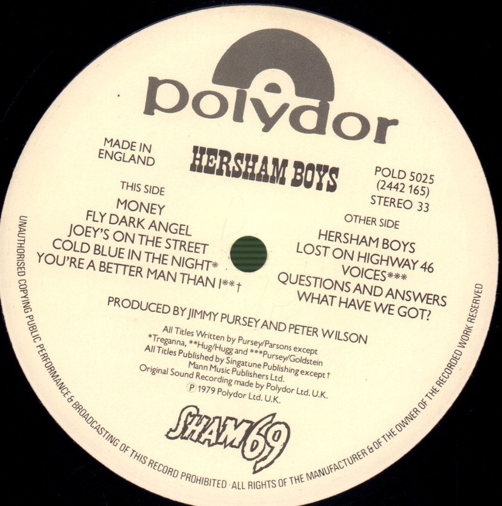Sham 69 - Adventures Of Hersham Boys - Double Lp