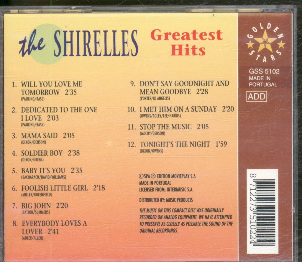 Shirelles - Greatest Hits - Cd