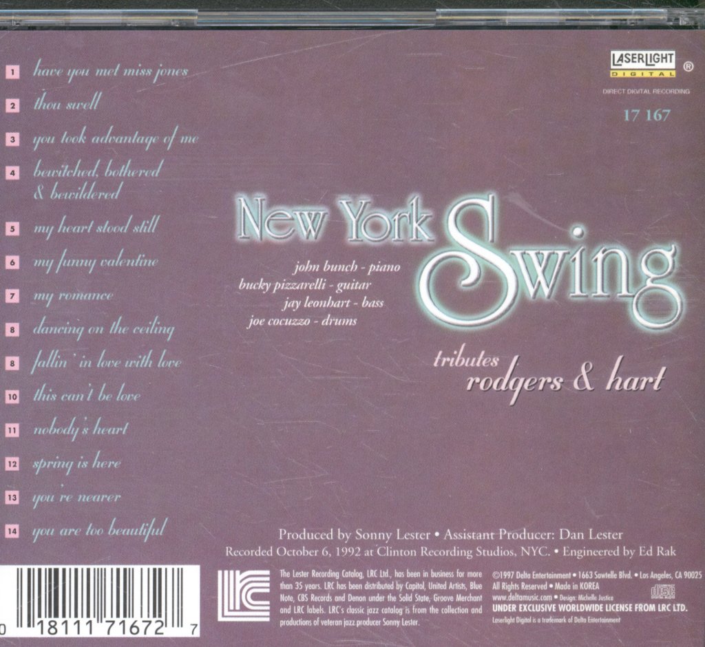 New York Swing - Tributes Rodgers And Hart - Cd