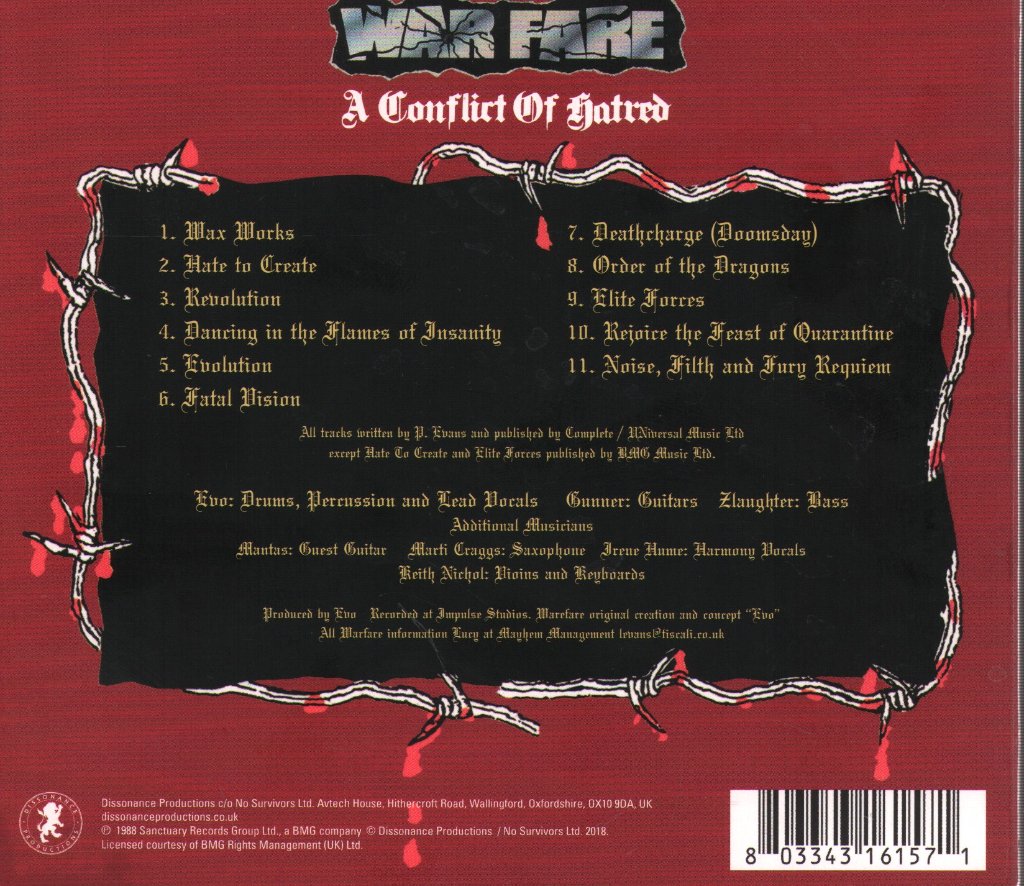 Warfare - A Conflict Of Hatred - Cd
