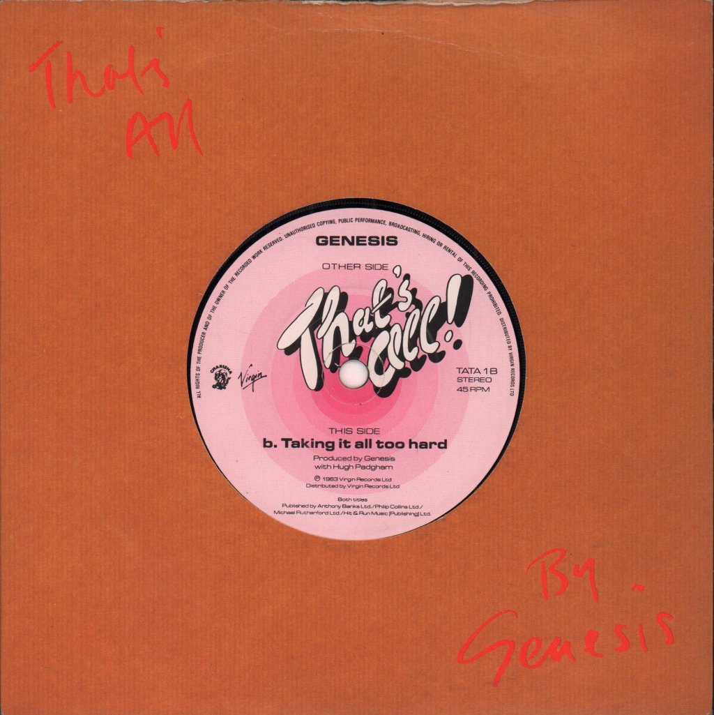 Genesis - That's All - 7 Inch