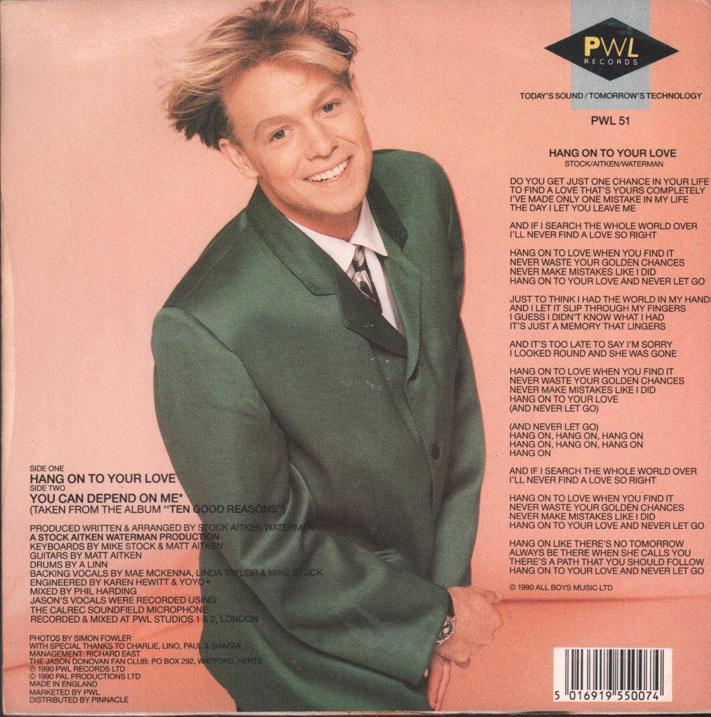 Jason Donovan - Hang On To Your Love - 7 Inch