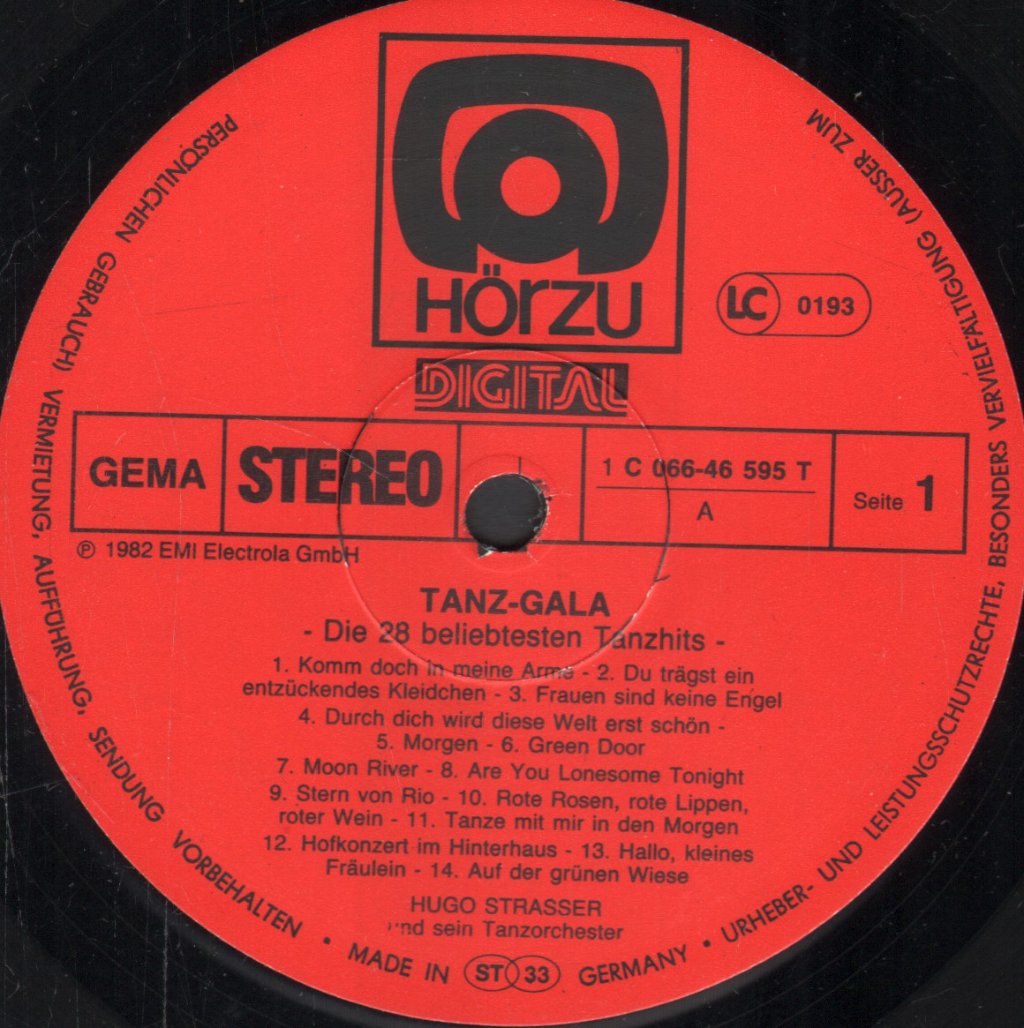 Hugo Strasser Und Sein Tanzorchester - Tanzgala - Lp