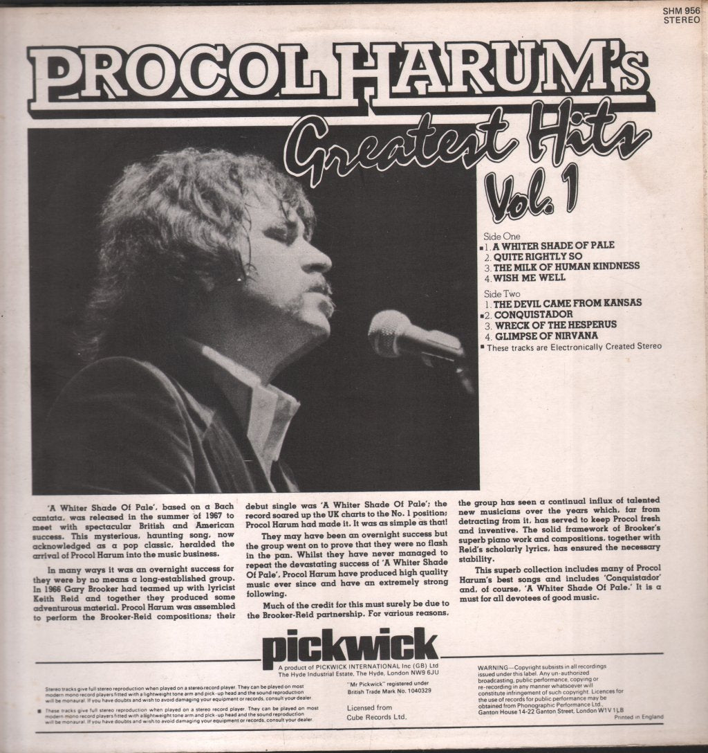 Procol Harum - Greatest Hits Vol 1 - Lp