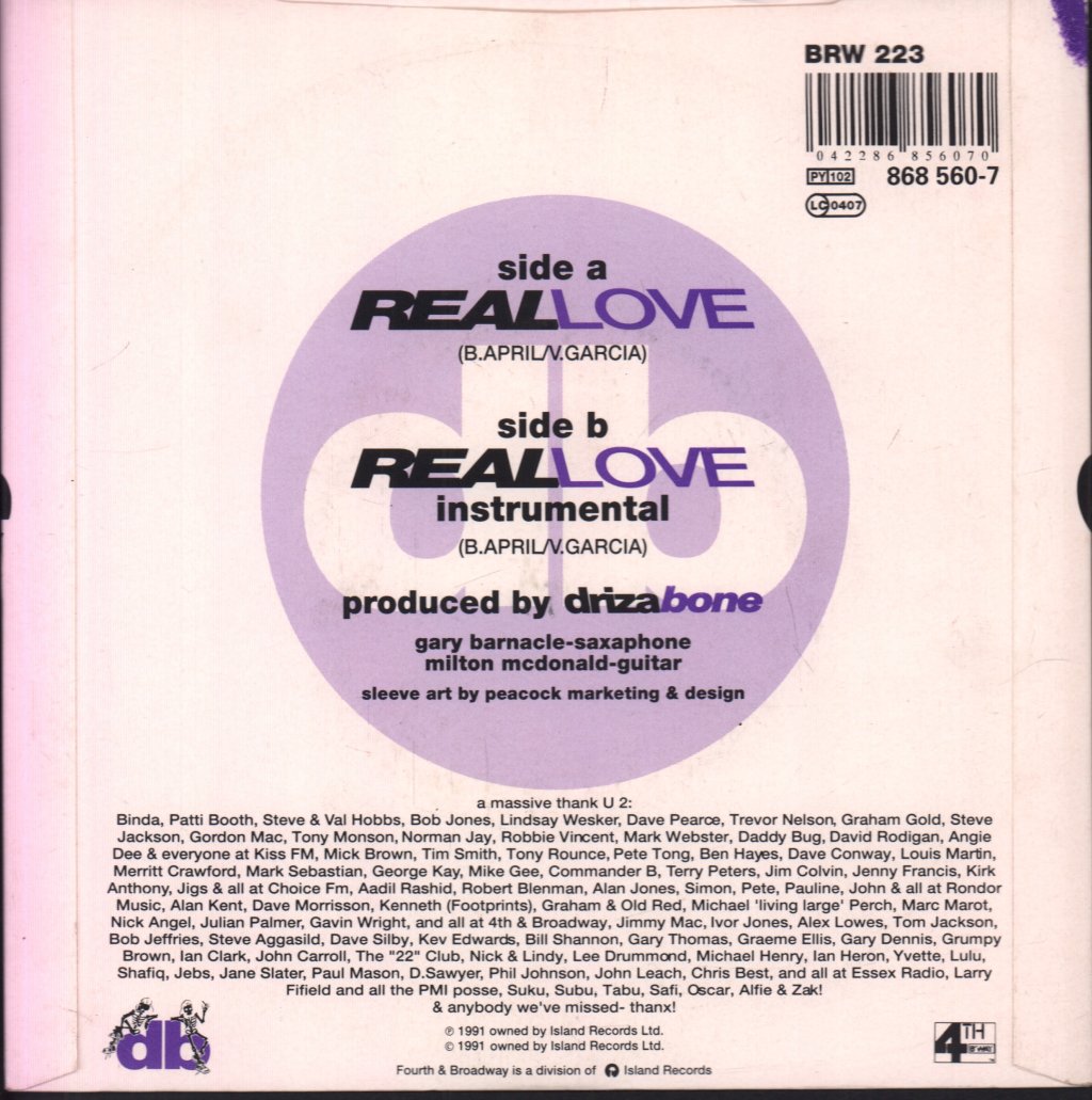 Drizabone - Real Love - 7 Inch