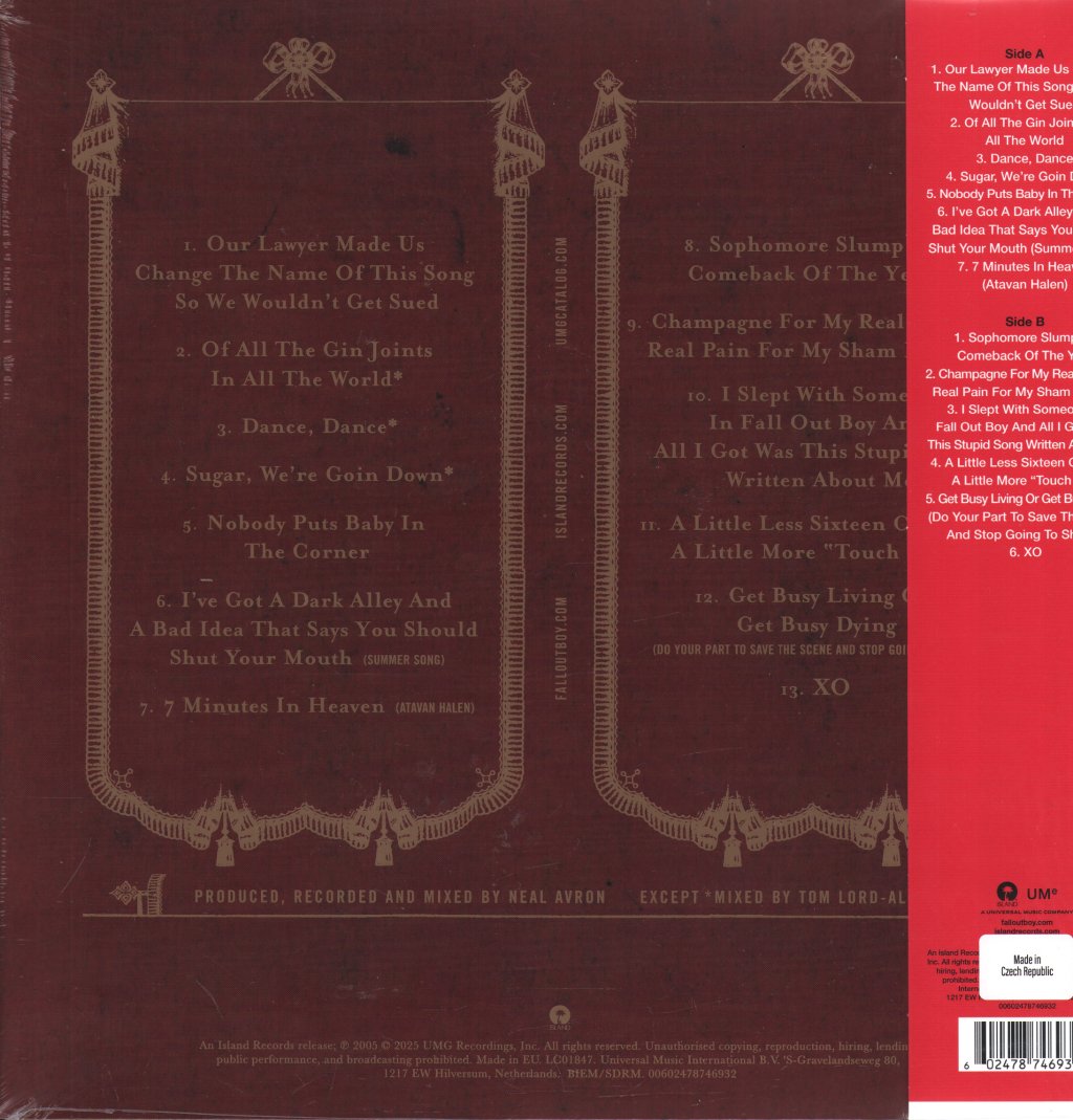 Fall Out Boy - From Under The Cork Tree (20th Anniversary Edition) - Lp