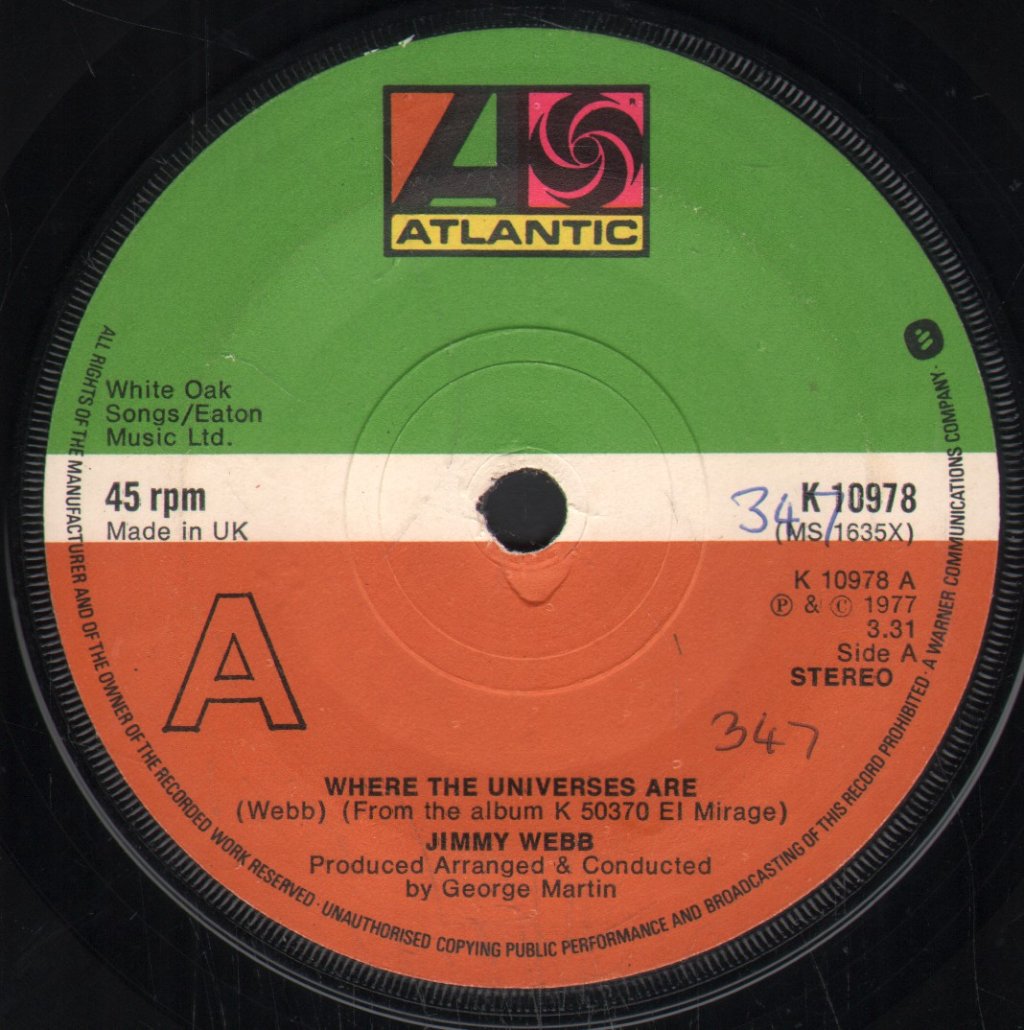Jimmy Webb - Where The Universes Are - 7 Inch