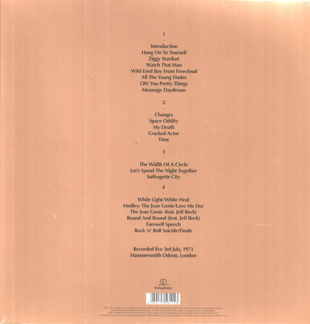 David Bowie - Ziggy Stardust and the Spiders From Mars: The Motion Picture Soundtrack (50th Anniversary Edition) - Double Lp