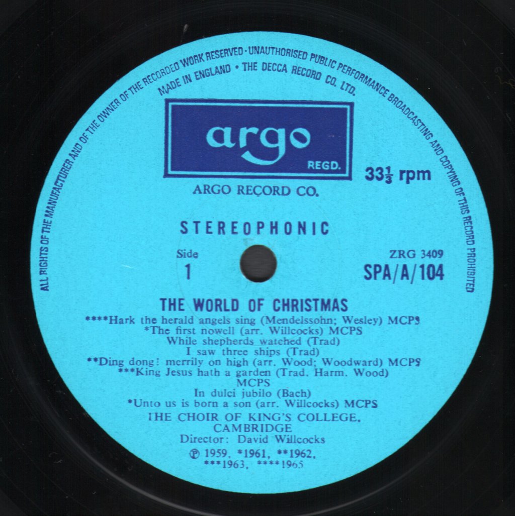 David Willcocks / King's College Choir, Cambridge - World Of Christmas - Lp