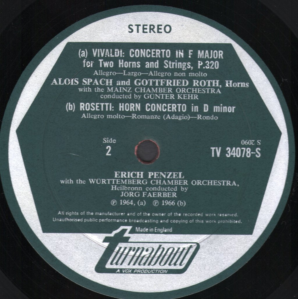 Various Artists - Vivaldi Telemann Rosetti - Concerti For Horn And Orchestra - Lp