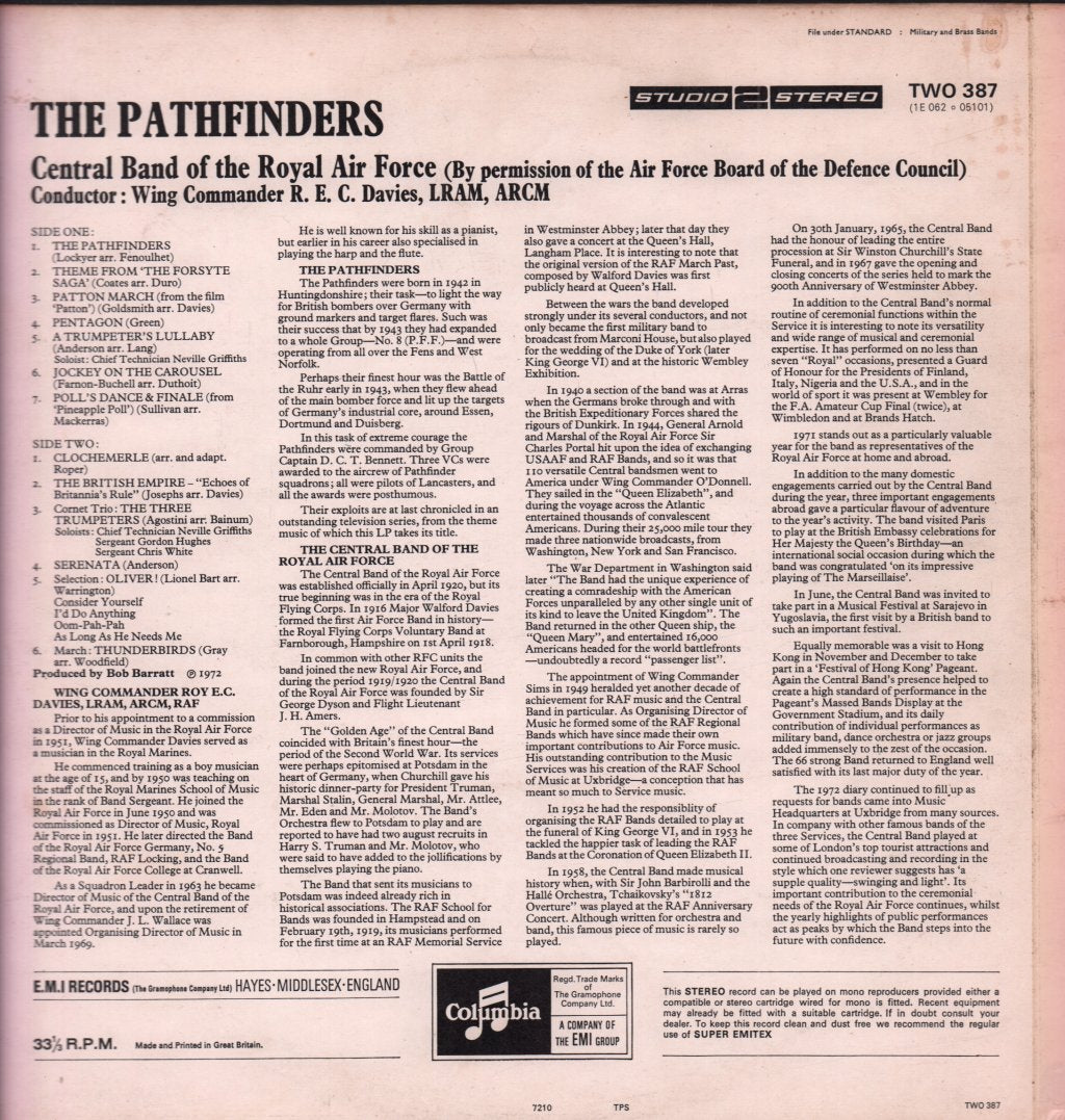 Central Band Of The Royal Air Force - Pathfinders - Lp
